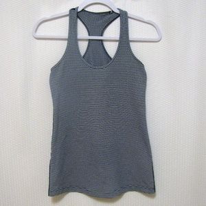 Lululemon Navy blue & white racer back tank top